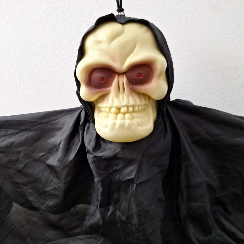 Vintage Gemmy Grim Reaper Spirit Halloween Animatronic Prop 24" WORKS